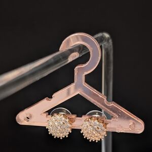 Elegant Rose Gold and Silver Stud Earrings